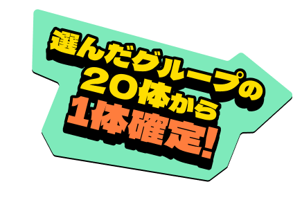 選んだグループの20体から1体確定！