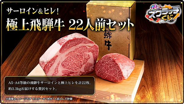 サーロイン＆ヒレ！極上飛騨牛22人前セットの賞品イメージ（※画像はイメージです）