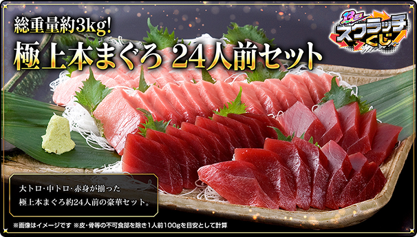 総重量約3kg！極上本まぐろ24人前セットの賞品イメージ（※画像はイメージです）