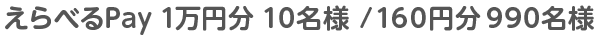 えらべるPay 1万円分 10名様 / 160円分 990名様